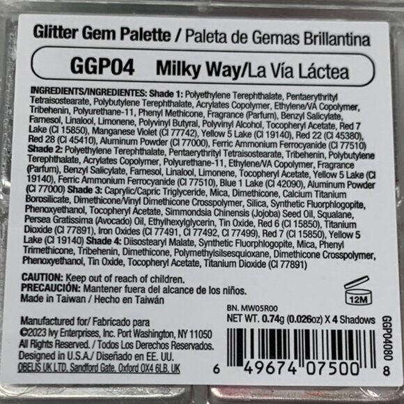 Ruby Kiss Glitter Gem Eye Shadow Palette #GGP04 Milkway Eyeshadow Palette - Picture 4 of 9